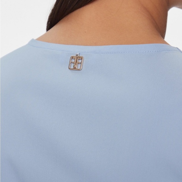 FRANCOMINA COTTON POPLIN WRAP MAXI DRESS SKY BLUE SIZE LARGE EUC MADE IN ITALY - Picture 5 of 12